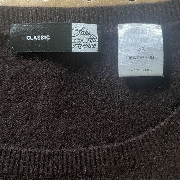 Saks Fifth Avenue Modern 100% Pure Cashmere Sweater Deep Purple Size 3X Women - Picture 4 of 8